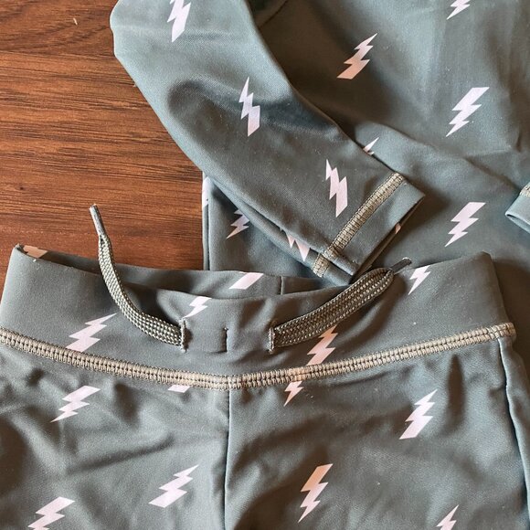 Petit Lem Green Lightning Kids Swim Rashguard Set - Picture 2 of 4